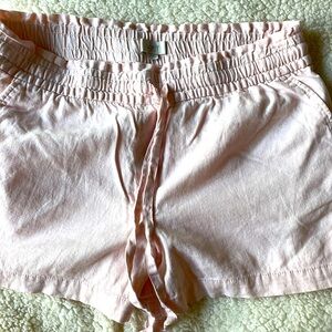 Light pink linen shorts